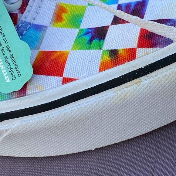 NWT Vans ComfyCush Era Tie-Dye Checker Rainbow Skate Sneaker Shoe M4.5/W6 721356 - Picture 10 of 12